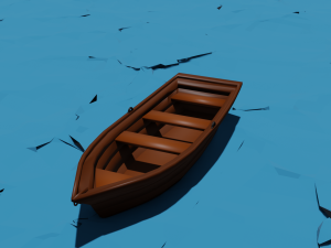 Wooden boat 3Dモデル