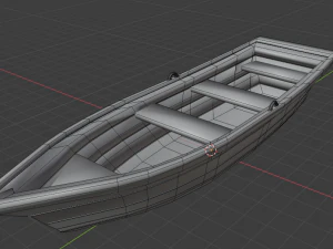 Wooden boat 3D Model