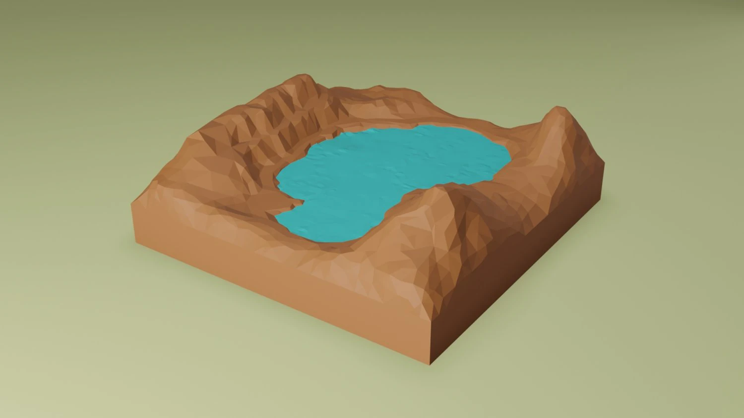 Isometric lake landscape 3D Model .c4d .max .obj .3ds .fbx .stl .blend 