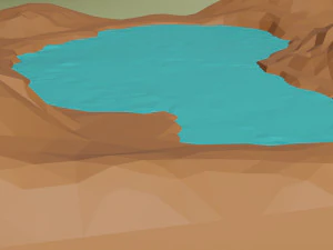 Isometric lake landscape 3D Model