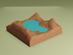 Isometric lake landscape 3D-Modell