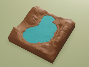 Isometric lake landscape 3D-Modell