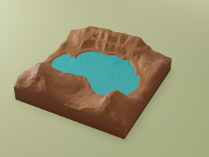 Isometric lake landscape 3D-Modell