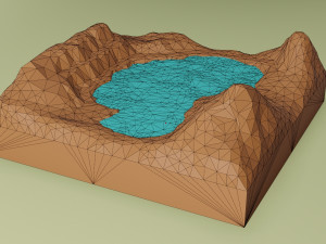Isometric lake landscape 3D-Modell