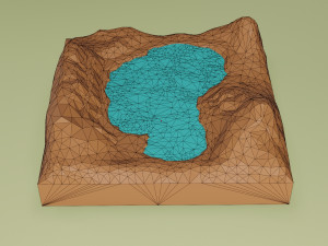 Isometric lake landscape 3D-Modell