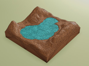 Isometric lake landscape 3D-Modell