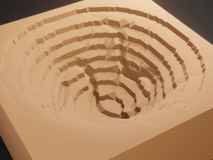 Isometric mining terrain 3D Model