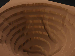 Isometric mining terrain 3D Model