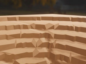 Isometric mining terrain 3D Model