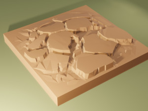 Isometric cliffs terrain Modelo 3D