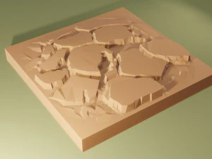 Isometric cliffs terrain 3D Model