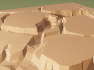 Isometric cliffs terrain 3D Model