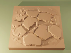 Isometric cliffs terrain 3D Model
