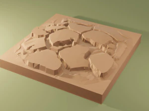 Isometric cliffs terrain 3D Model