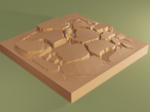 Isometric cliffs terrain Modelo 3D