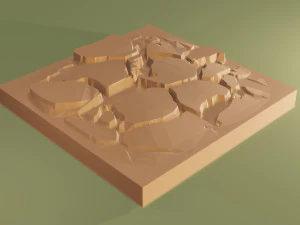 Isometric cliffs terrain 3D Model