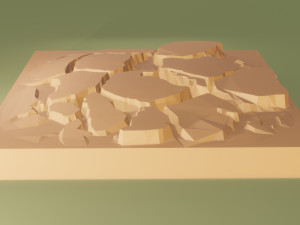 Isometric cliffs terrain Modelo 3D