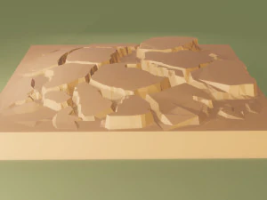 Isometric cliffs terrain 3D Model