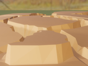 Isometric cliffs terrain Modelo 3D