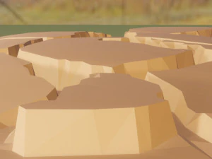 Isometric cliffs terrain 3D Model
