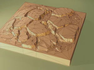 Isometric cliffs terrain 3D Model