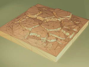 Isometric cliffs terrain 3D Model