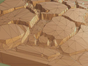 Isometric cliffs terrain 3D Model