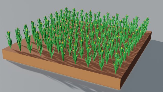 Corn field isometric Modelo 3D .c4d .max .obj .3ds .fbx .stl .blend 