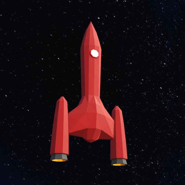 Low poly space rocket 3D मॉडल .c4d .max .obj .3ds .fbx .stl .blend 