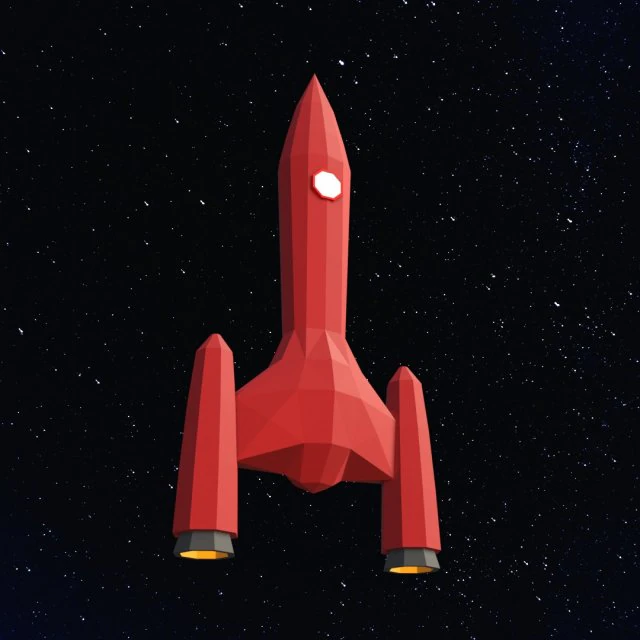 Foguete espacial de baixo poli Modelo 3D .c4d .max .obj .3ds .fbx .stl .blend 