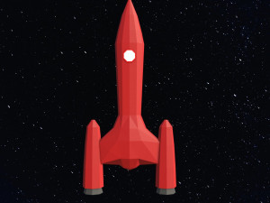 Low poly space rocket 3D मॉडल