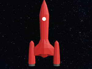 Foguete espacial de baixo poli Modelo 3D