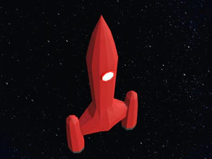 Foguete espacial de baixo poli Modelo 3D