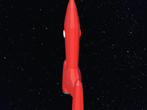 Low poly space rocket 3D मॉडल