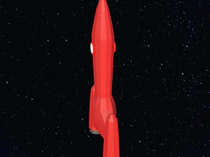 Foguete espacial de baixo poli Modelo 3D