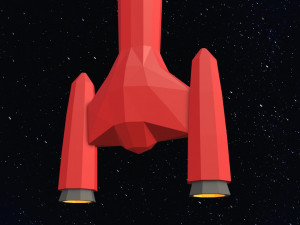 Low poly space rocket 3D मॉडल