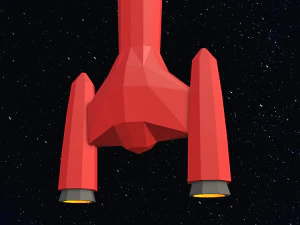 Foguete espacial de baixo poli Modelo 3D