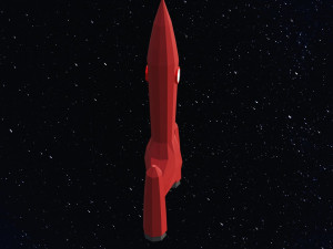 Low poly space rocket 3D मॉडल