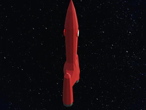 Foguete espacial de baixo poli Modelo 3D