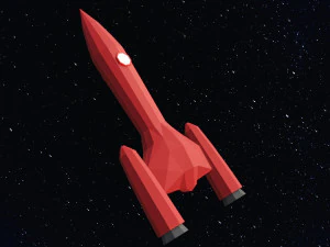 Foguete espacial de baixo poli Modelo 3D