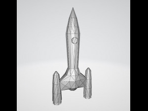 Low poly space rocket 3D मॉडल