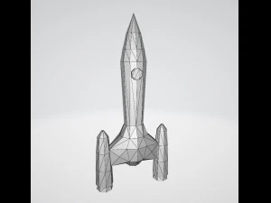 Foguete espacial de baixo poli Modelo 3D