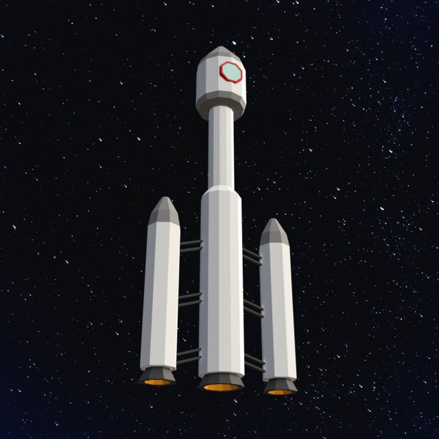 Low poly space rocket Modelo 3D .c4d .max .obj .3ds .fbx .stl .blend 