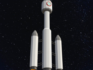 Low poly space rocket Modelo 3D