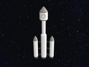 Low poly space rocket Modelo 3D
