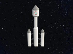 Low poly space rocket 3D Model