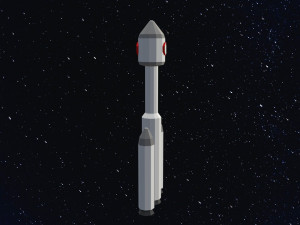 Low poly space rocket Modelo 3D