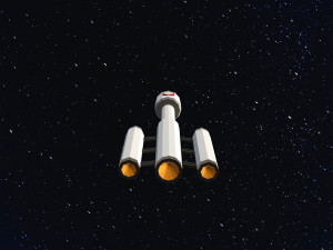 Low poly space rocket Modelo 3D