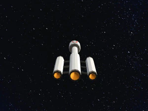 Low poly space rocket 3D Model