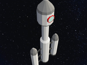 Low poly space rocket Modelo 3D